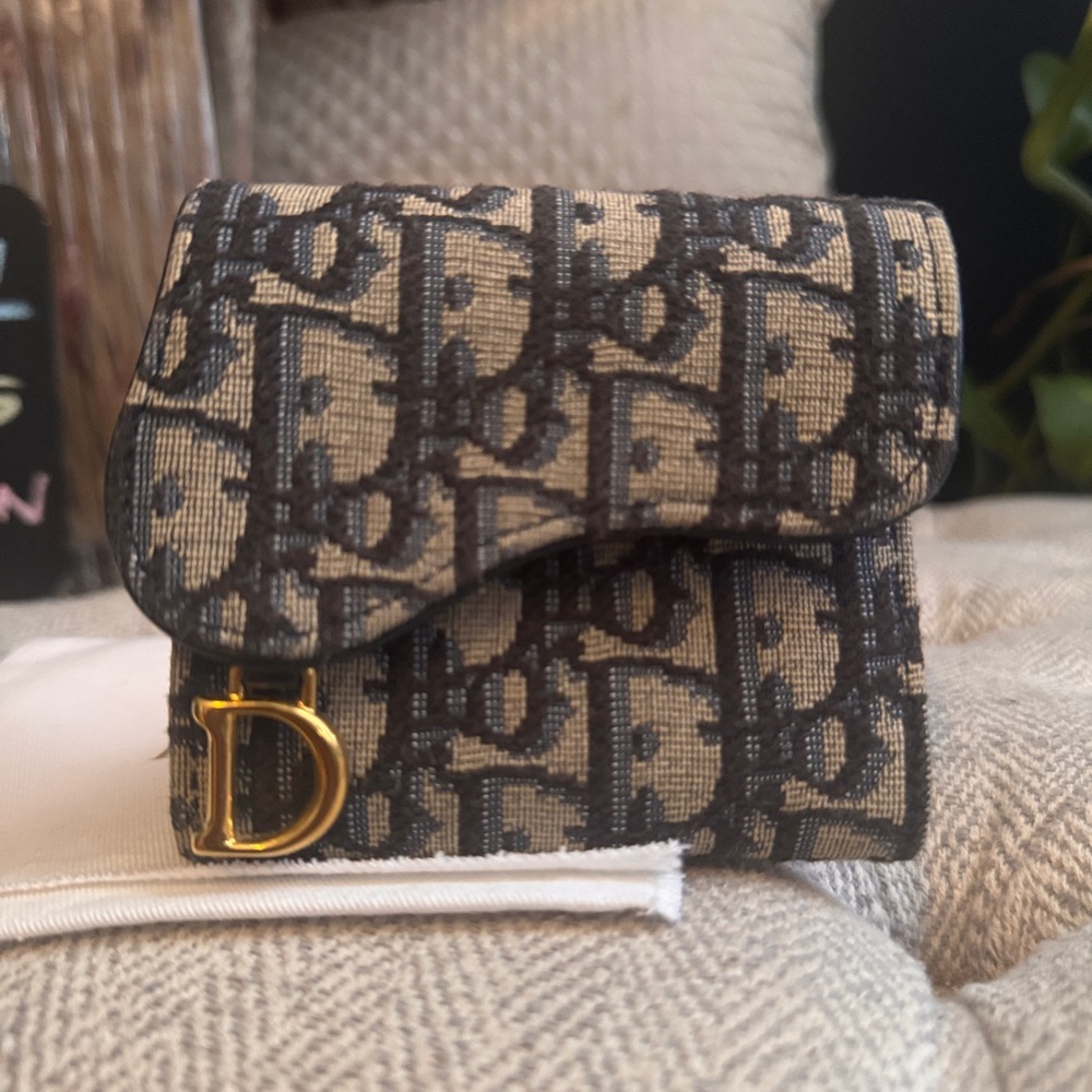 Dior Oblique Lotus Saddle Wallet